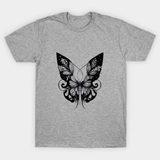 Butterfly Wild Animal Nature Illustration Art Tattoo T-Shirt